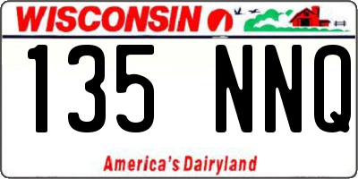 WI license plate 135NNQ