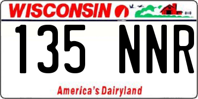 WI license plate 135NNR
