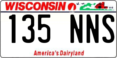 WI license plate 135NNS