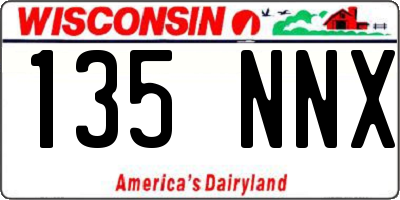 WI license plate 135NNX