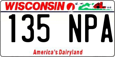 WI license plate 135NPA