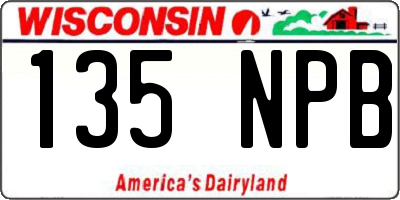 WI license plate 135NPB