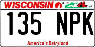 WI license plate 135NPK
