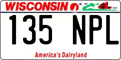 WI license plate 135NPL