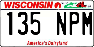 WI license plate 135NPM