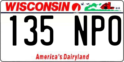 WI license plate 135NPO