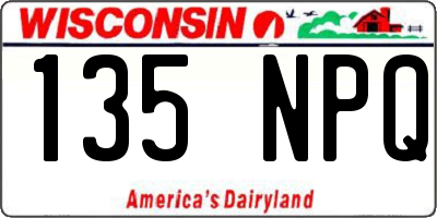 WI license plate 135NPQ
