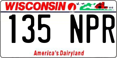 WI license plate 135NPR