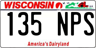 WI license plate 135NPS