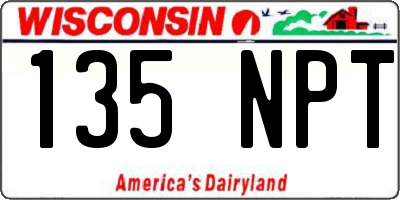 WI license plate 135NPT