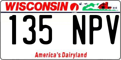 WI license plate 135NPV