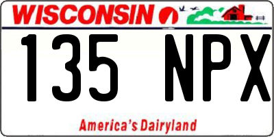 WI license plate 135NPX
