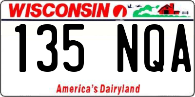 WI license plate 135NQA