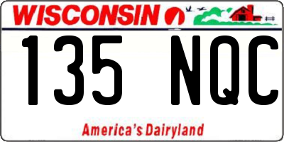 WI license plate 135NQC