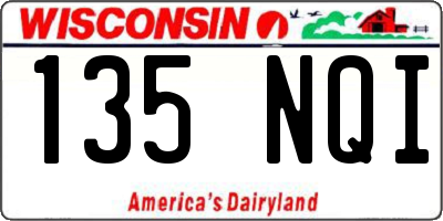 WI license plate 135NQI