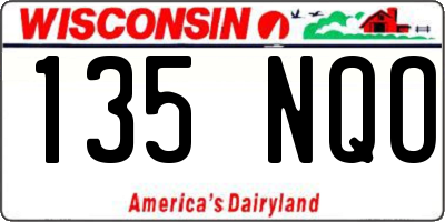 WI license plate 135NQO