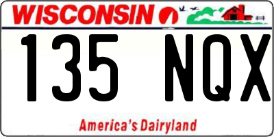 WI license plate 135NQX