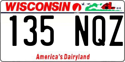 WI license plate 135NQZ