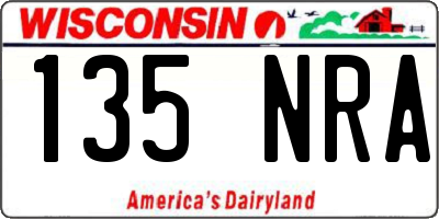 WI license plate 135NRA