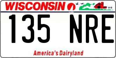 WI license plate 135NRE