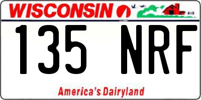 WI license plate 135NRF