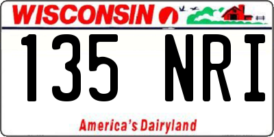 WI license plate 135NRI
