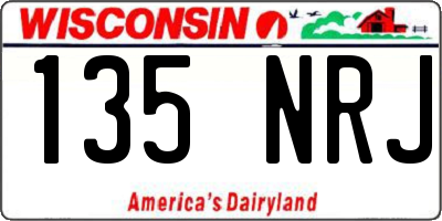 WI license plate 135NRJ
