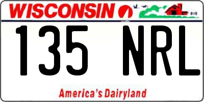 WI license plate 135NRL