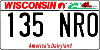 WI license plate 135NRO