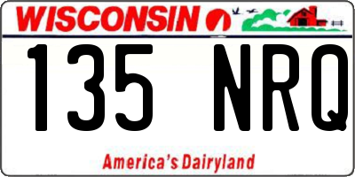 WI license plate 135NRQ