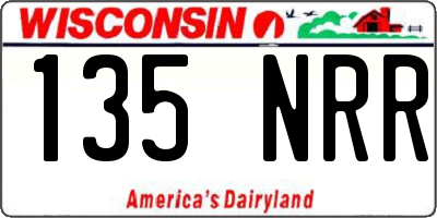 WI license plate 135NRR