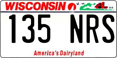 WI license plate 135NRS
