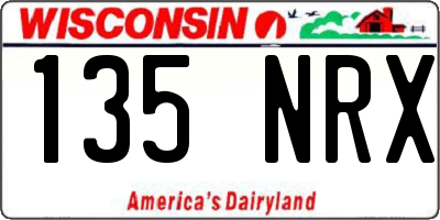 WI license plate 135NRX