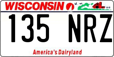 WI license plate 135NRZ