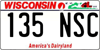 WI license plate 135NSC