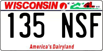 WI license plate 135NSF