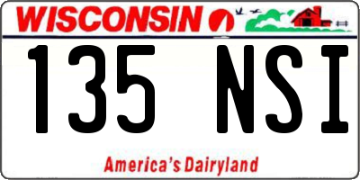WI license plate 135NSI
