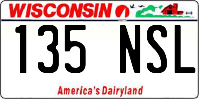 WI license plate 135NSL