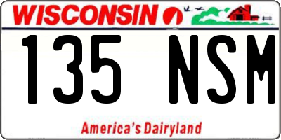WI license plate 135NSM