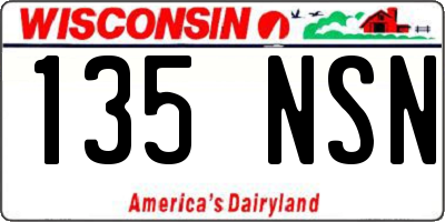 WI license plate 135NSN