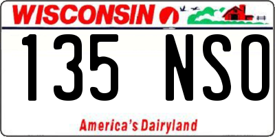 WI license plate 135NSO
