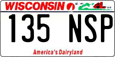 WI license plate 135NSP