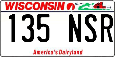 WI license plate 135NSR