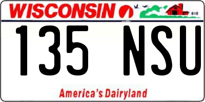WI license plate 135NSU