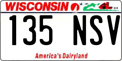 WI license plate 135NSV
