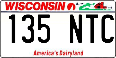 WI license plate 135NTC