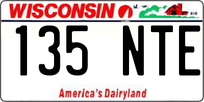 WI license plate 135NTE