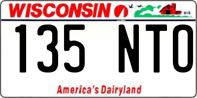 WI license plate 135NTO