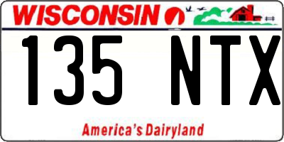 WI license plate 135NTX