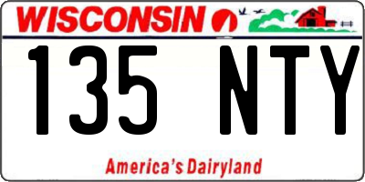 WI license plate 135NTY